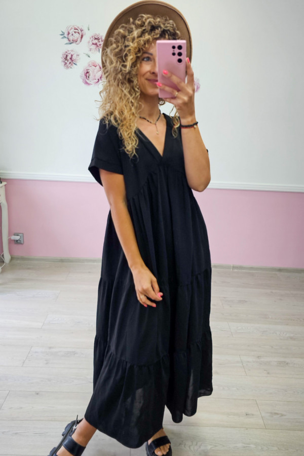 Czarna sukienka maxi 2