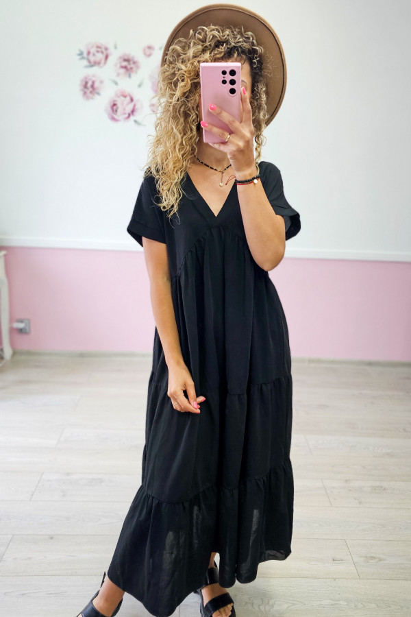 Czarna sukienka maxi 3