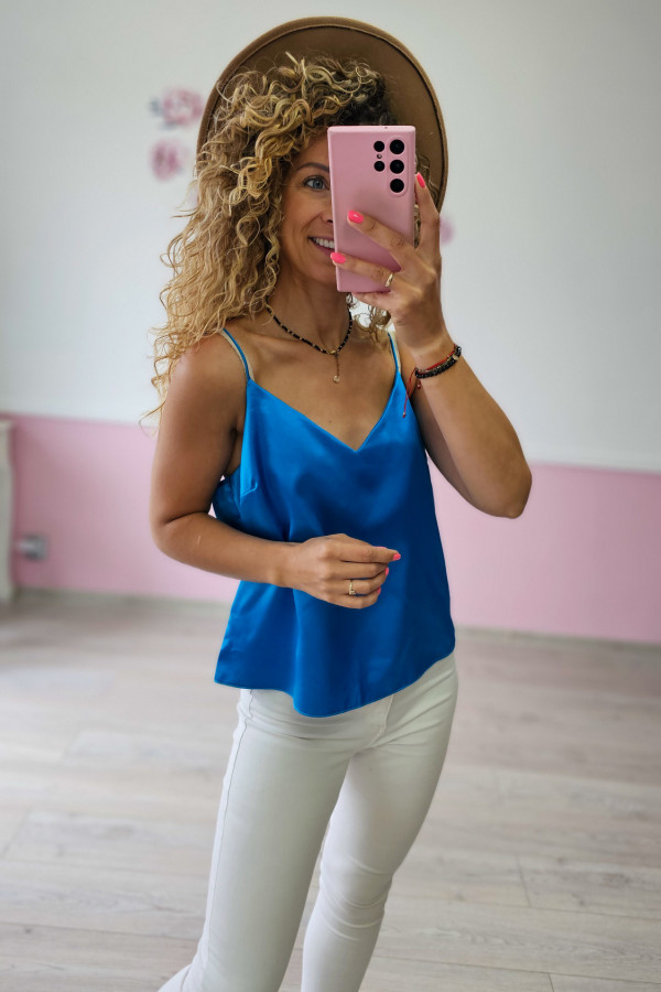 Niebieski top satynowy Primark