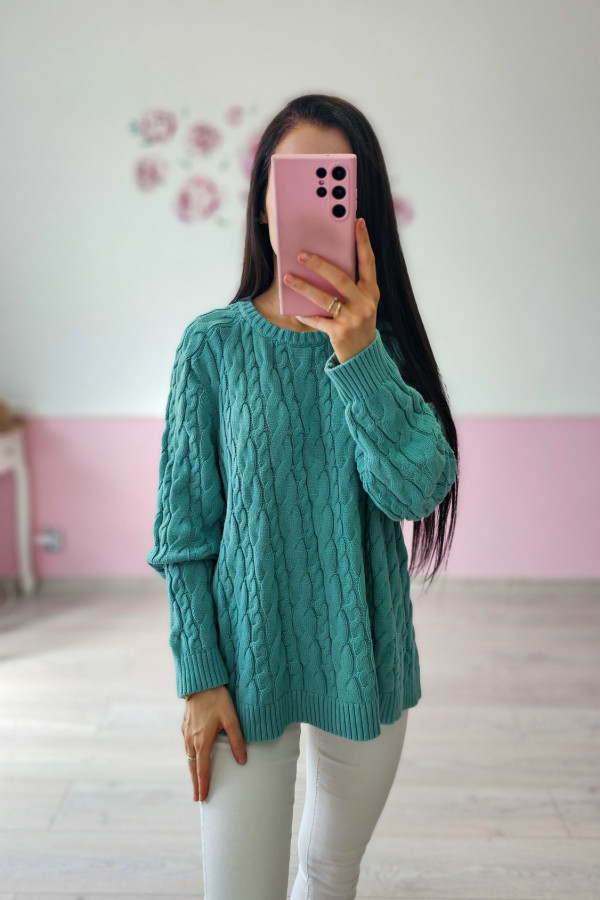 Miętowy sweter damski 1