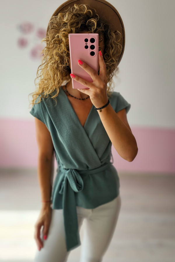 Miętowa bluzka elegancka 1