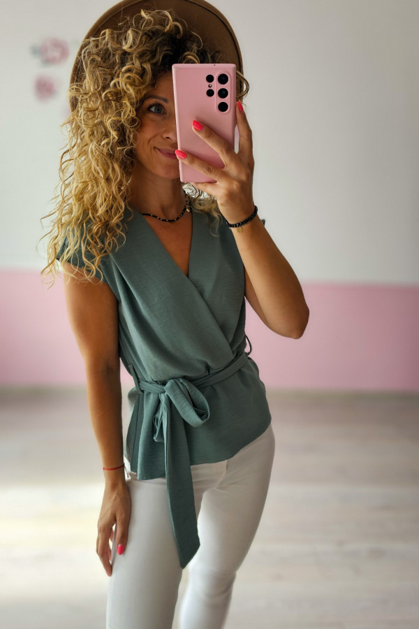 Miętowa bluzka elegancka 2
