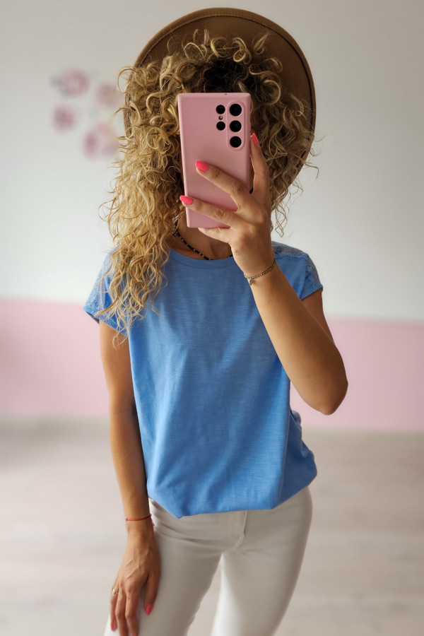 Błękitny T-shirt damski 1