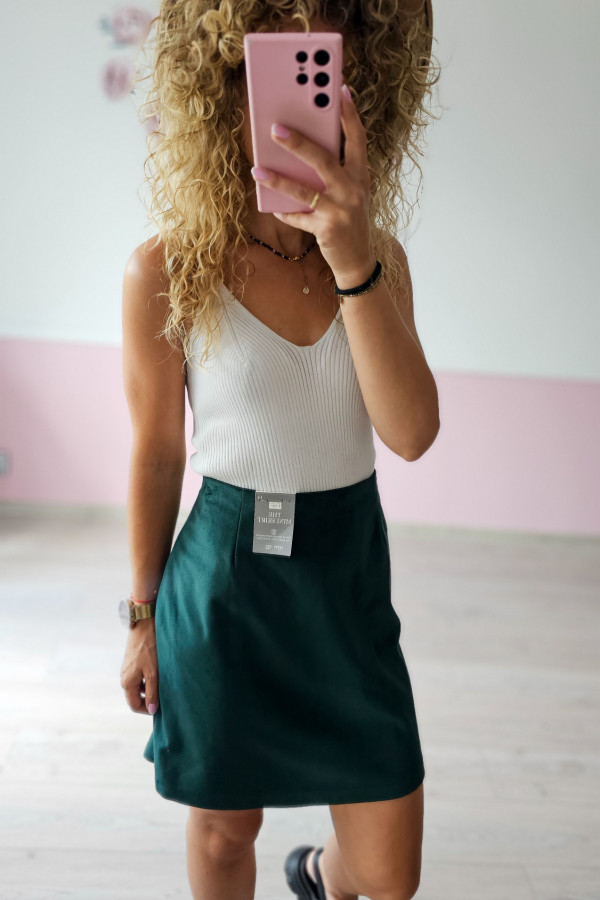 Spódnica mini w kolorze butelkowej zieleni