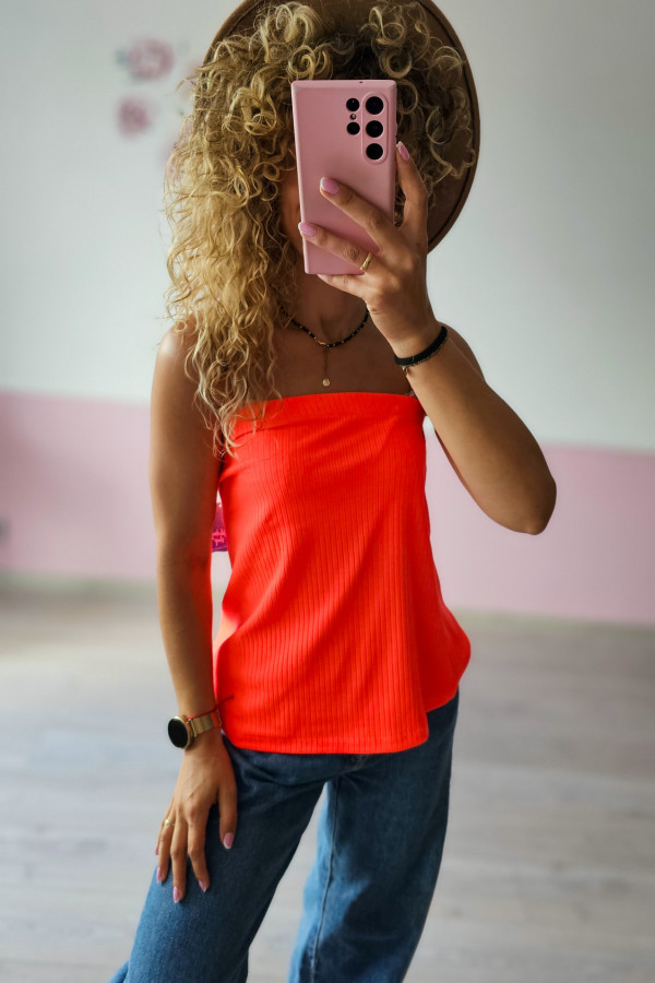 Top typu bandeau – neonowa czerwień 1