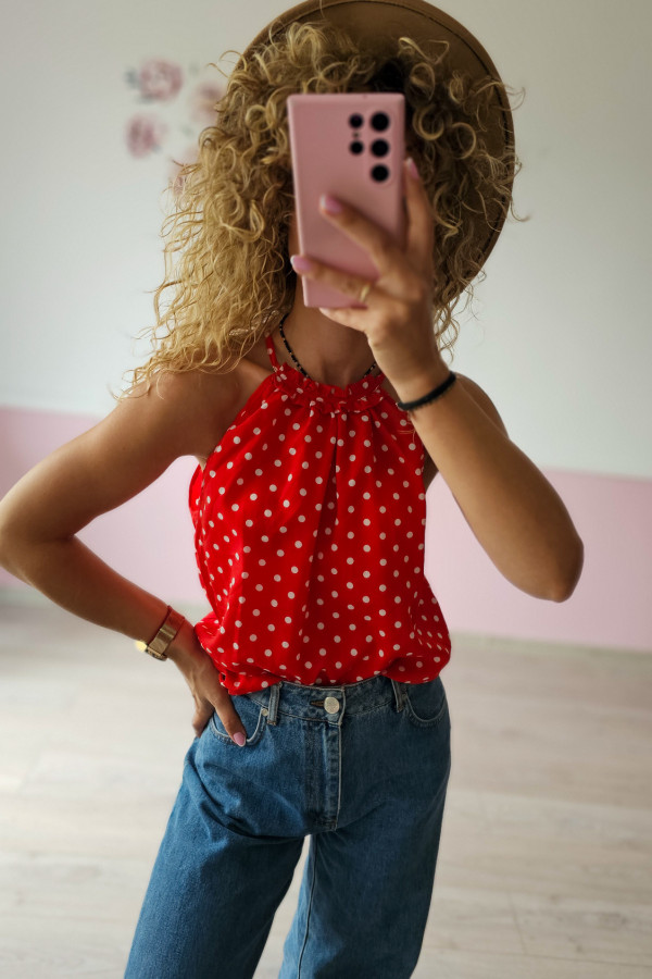 Top w grochy – czerwony retro 1