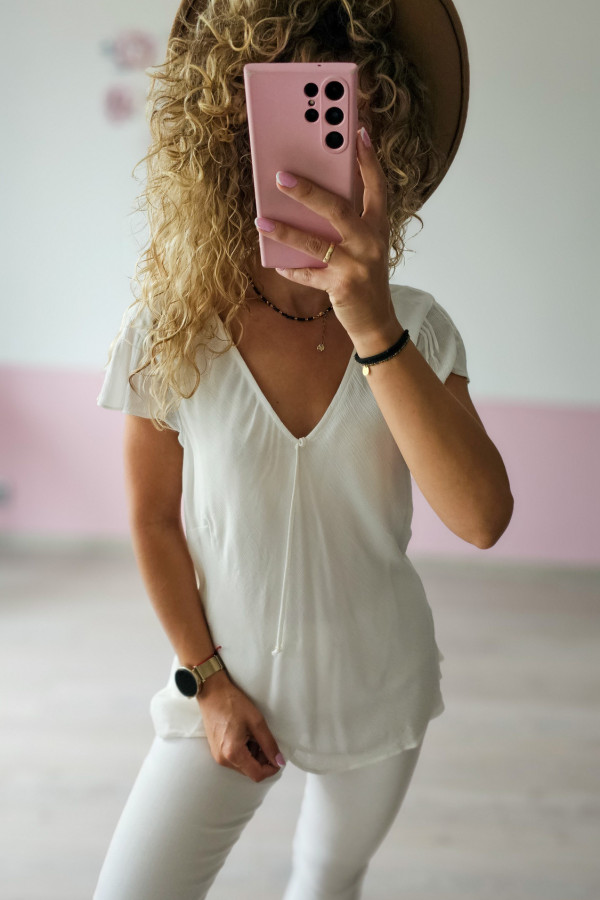 Minimalistyczna bluzka z dekoltem V 2