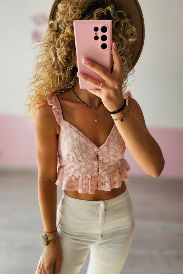 Romantyczny koronkowy crop top 1