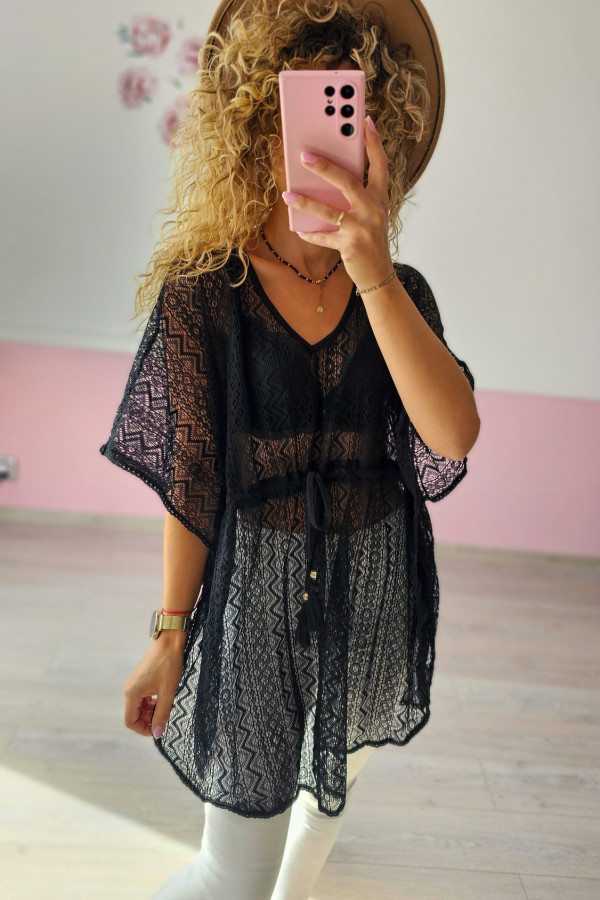 Ażurowa narzutka plażowa / tunika 3/4XL