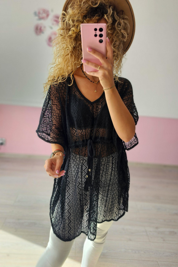 Ażurowa narzutka plażowa / tunika 3/4XL 1