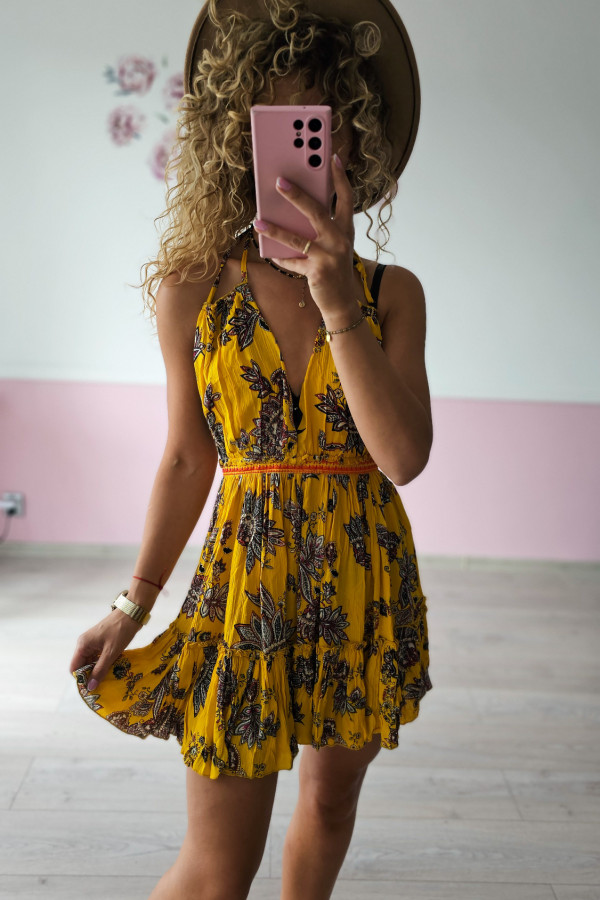 Sukienka boho w żółte kwiaty 3