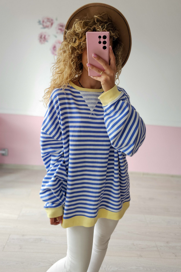 Oversize bluza w paski z żółtymi akcentami 4