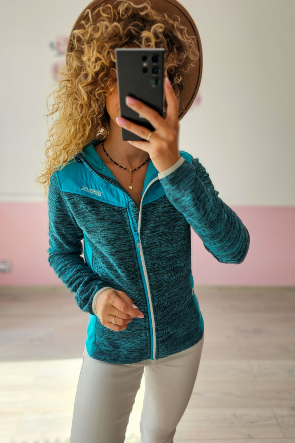 Niebieska sportowa bluza funkcyjna z kapturem – GEOGRAPHICAL NORWAY 2