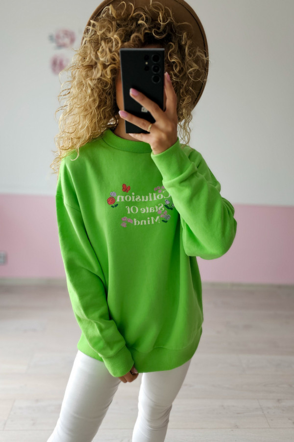 Zielona bluza damska z nadrukiem Collusion State of Mind