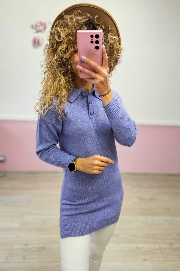 Sweter polo w kolorze fioletowym