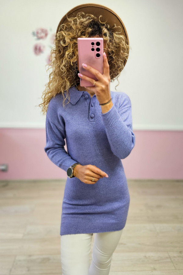 Sweter polo w kolorze fioletowym 1