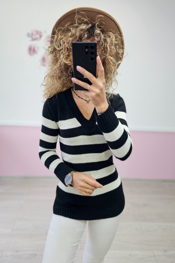 Damski sweter w paski - 13l, lub XS 1