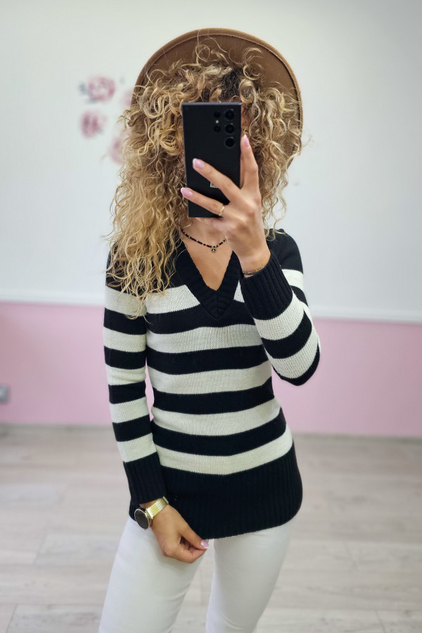 Damski sweter w paski - 13l, lub XS 2