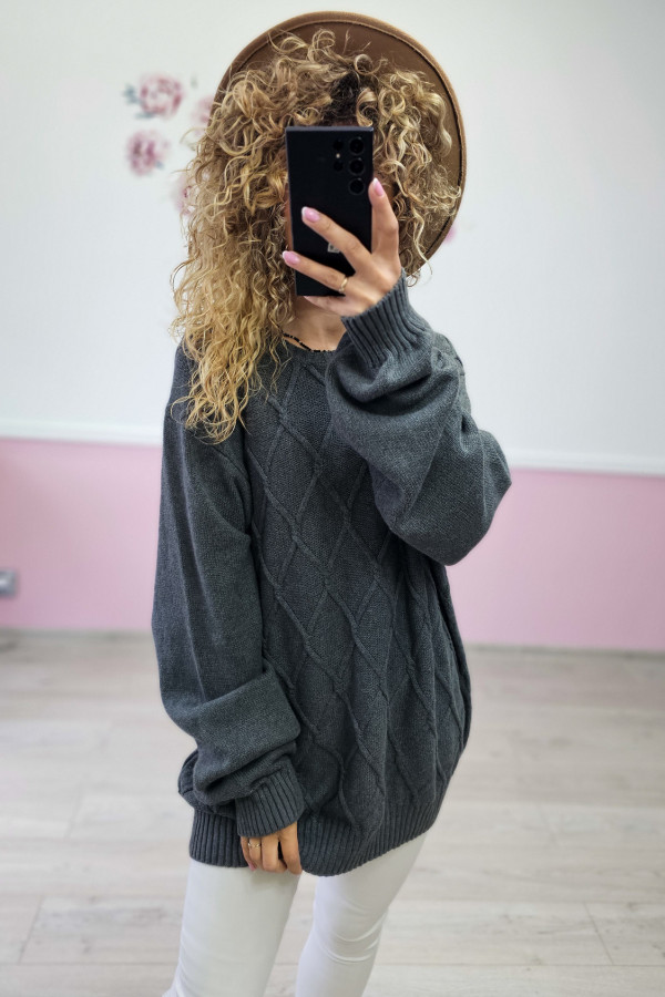 Sweter w kolorze szarym 1