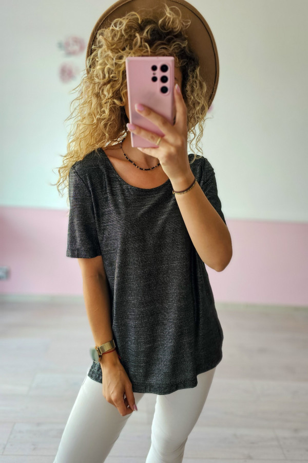 Ciemnoszara bluzka basic