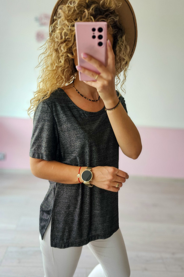 Ciemnoszara bluzka basic 1