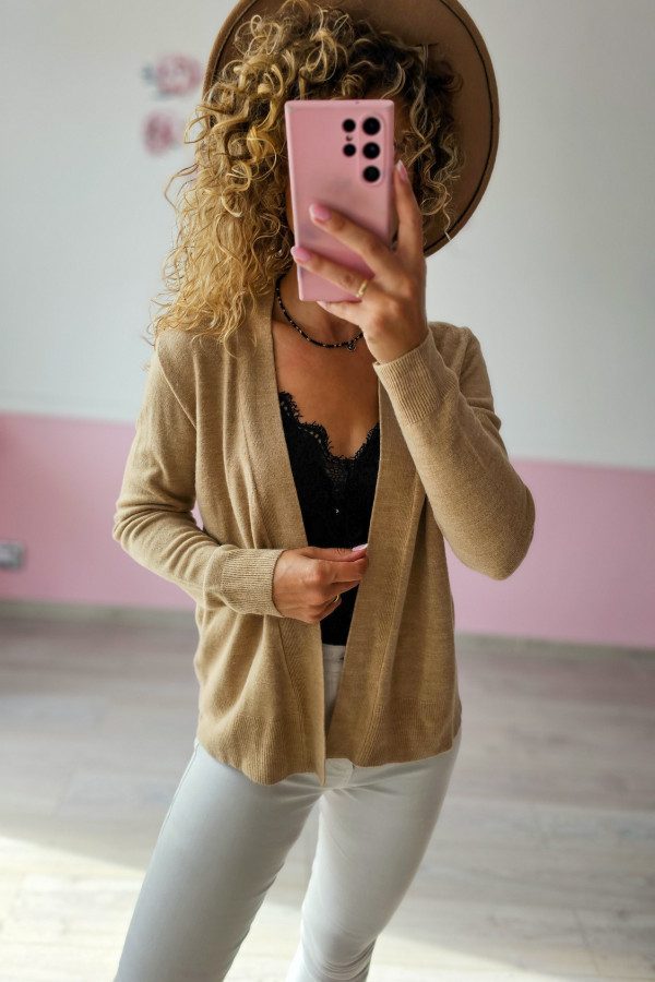 Beżowy kardigan basic