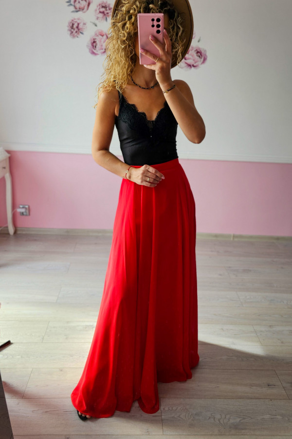 Czerwona długa spódnica maxi JJ House 4