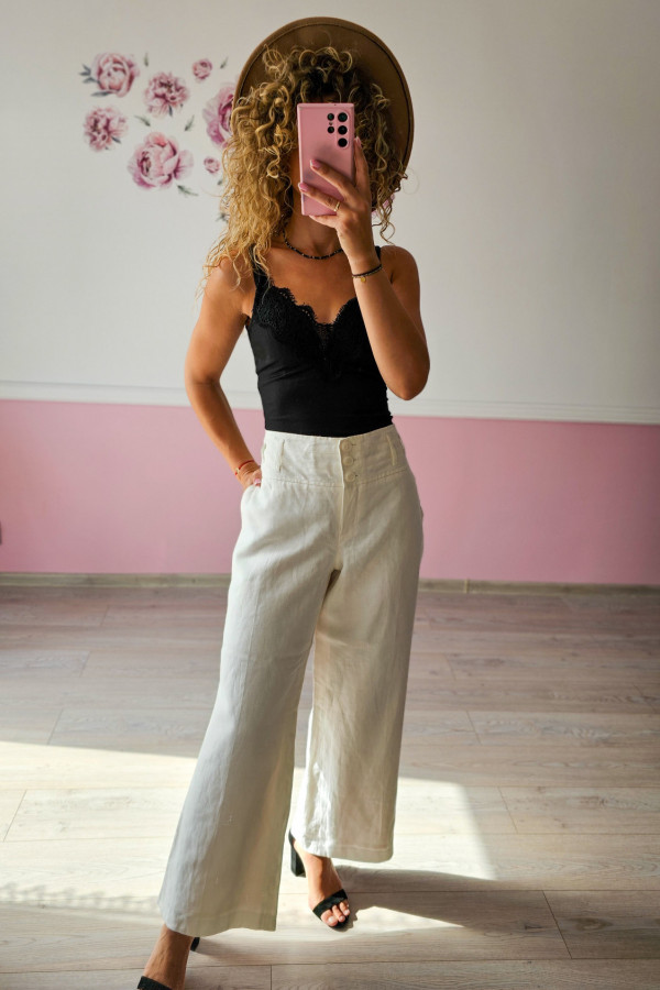 Spodnie lniane w stylu boho
