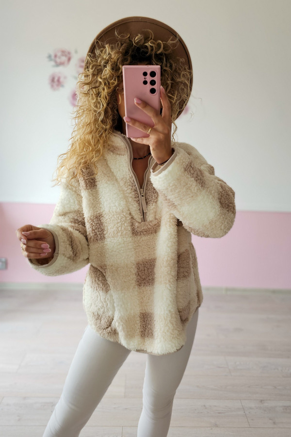 Sweter w kratkę XXL/3XL