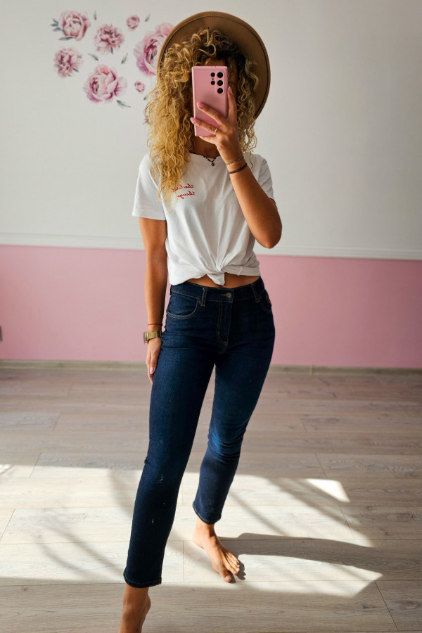 Ciemnogranatowe jeansy z haftem – Polo Style 12-13lat lub XXS/XS 2