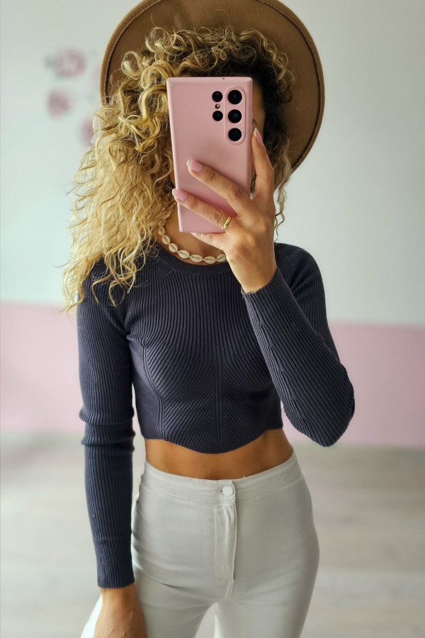 Crop top z długimi rękawami