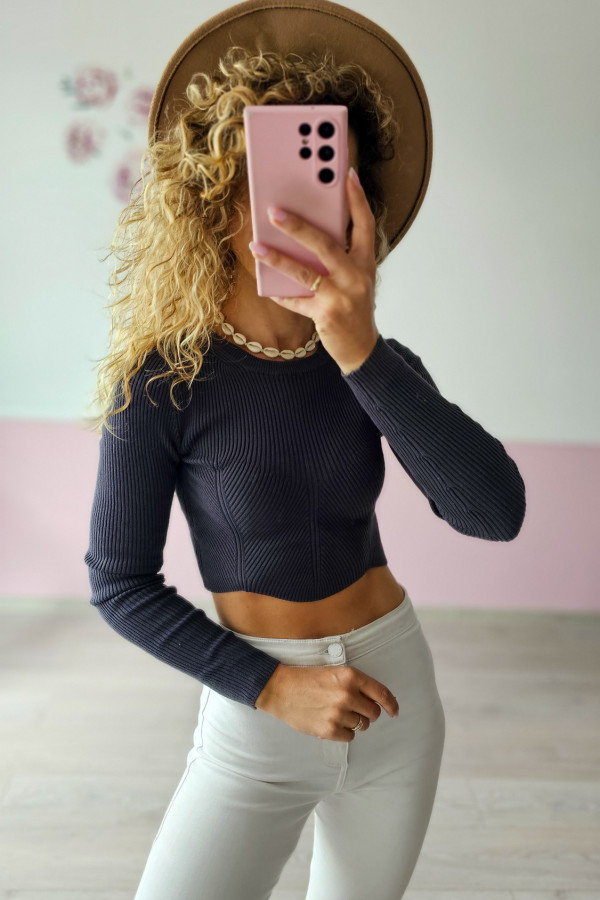 Crop top z długimi rękawami 1
