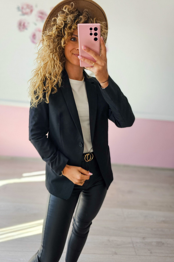 Czarna, elegancka marynarka 1