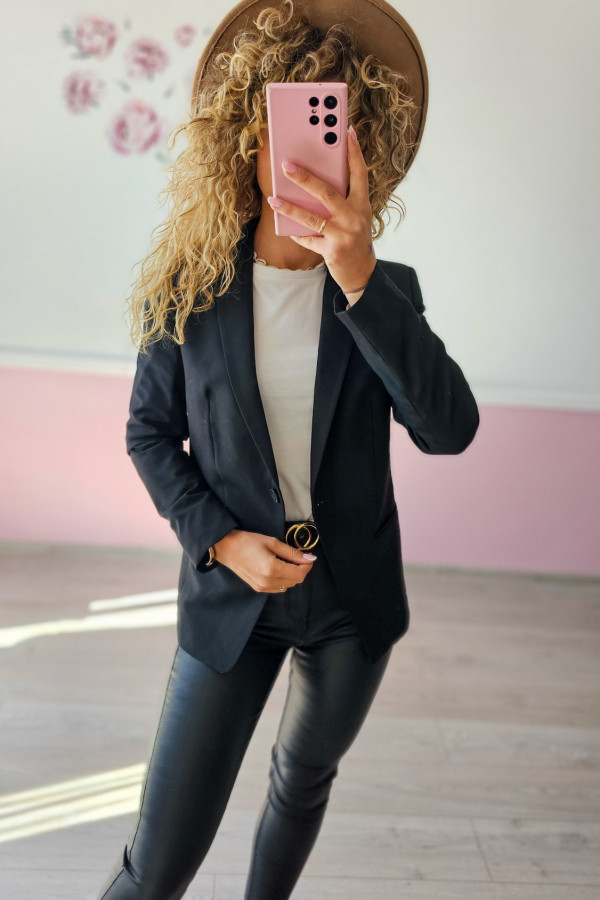 Czarna, elegancka marynarka 2