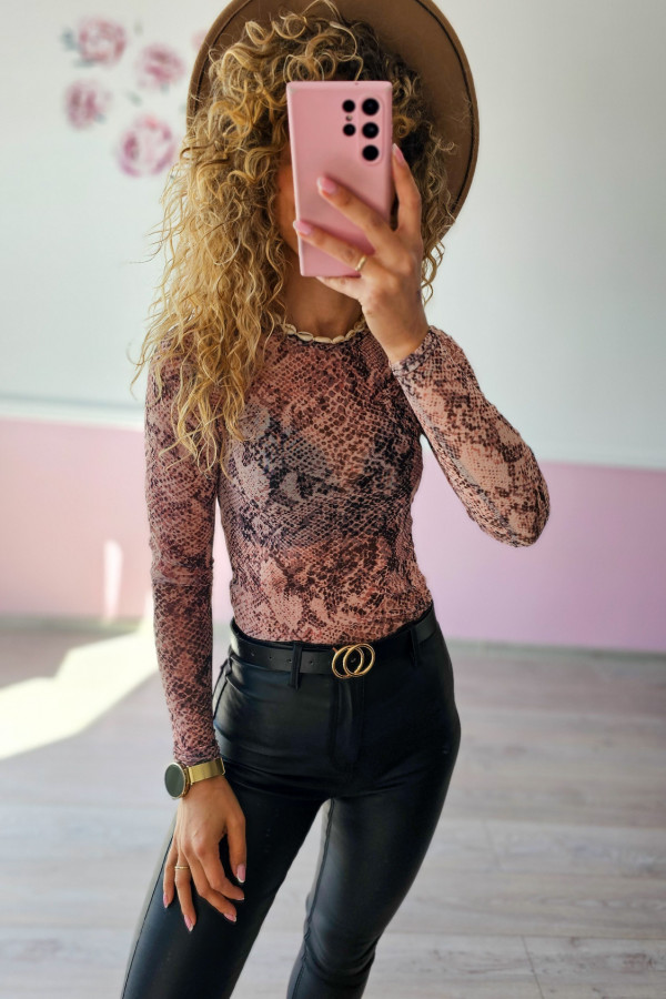 Body w wężowy wzór w odcieniach brązu