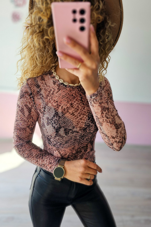 Body w wężowy wzór w odcieniach brązu 1
