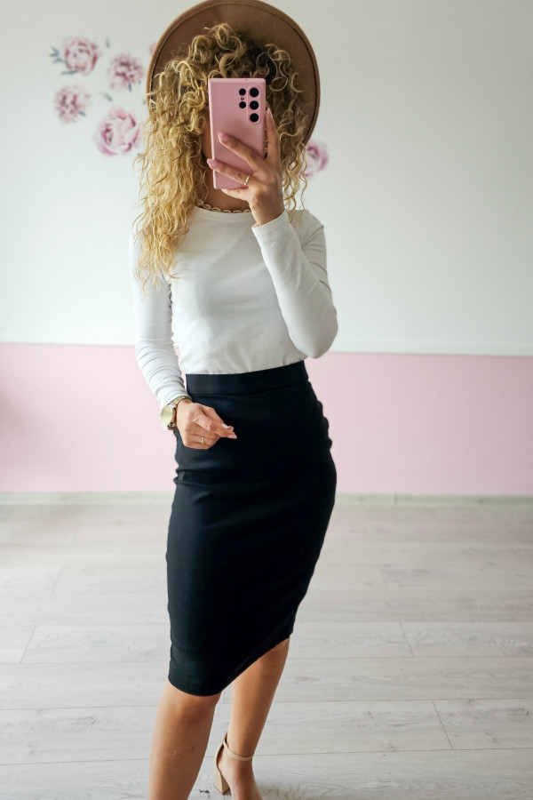 Elegancka czarna spódnica ołówkowa z wysokim stanem S/M 1