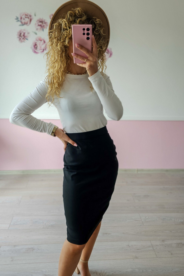 Elegancka czarna spódnica ołówkowa z wysokim stanem S/M 2