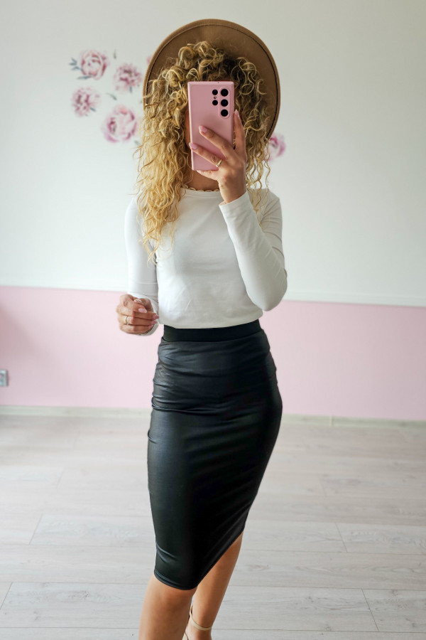 Elegancka czarna spódnica ołówkowa z wysokim stanem S/M 4