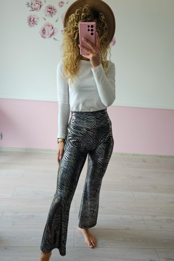 Spodnie w zebrę – metaliczne wykończenie M/L