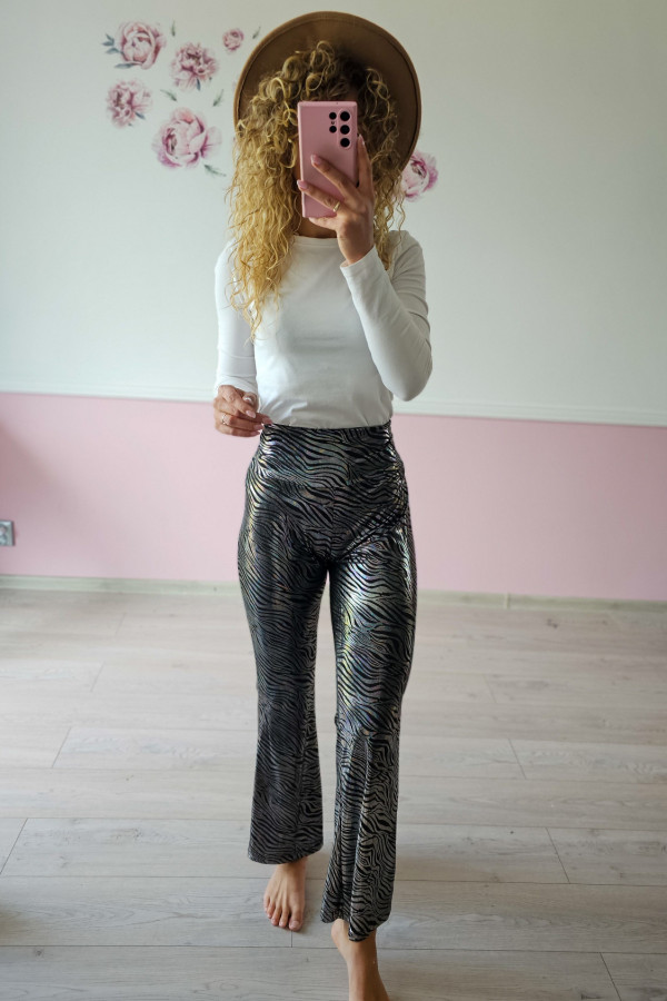 Spodnie w zebrę – metaliczne wykończenie M/L 3