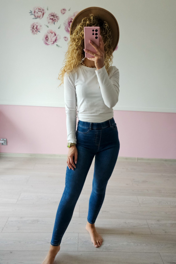 Jeansy skinny z wysokim stanem