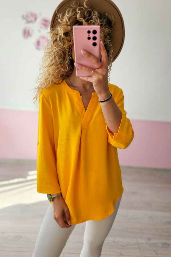 Żółta bluzka damska oversize 1
