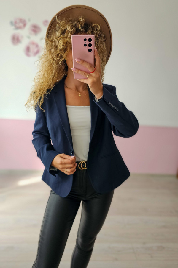 Granatowa marynarka damska 3