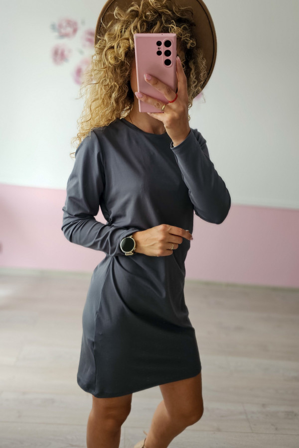 Grafitowa sukienka basic XL/XXL
