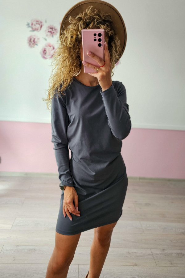 Grafitowa sukienka basic XL/XXL 3