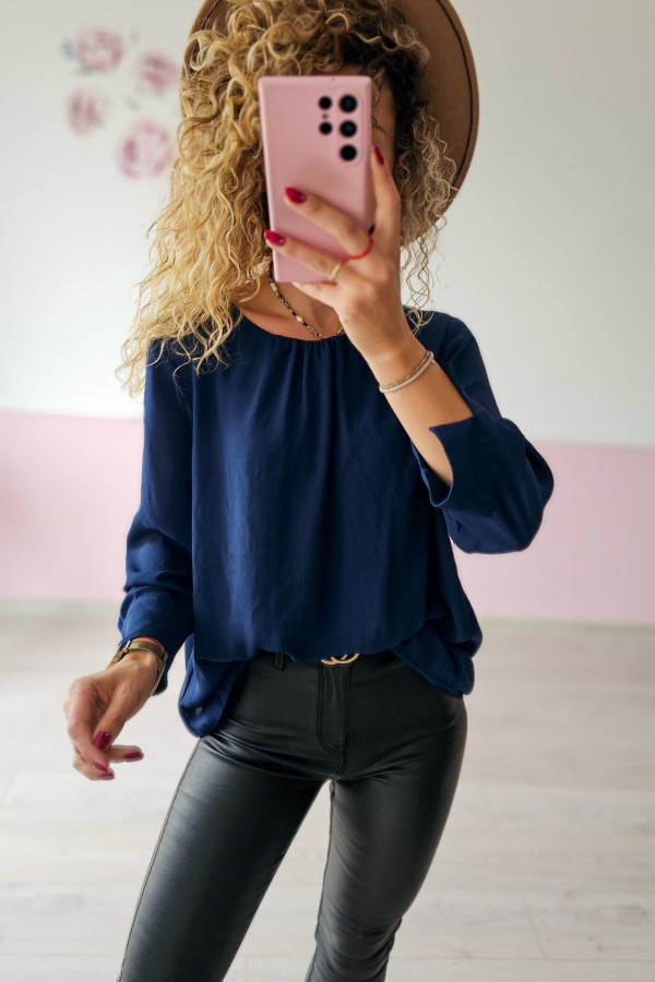 Granatowa bluzka basic 1