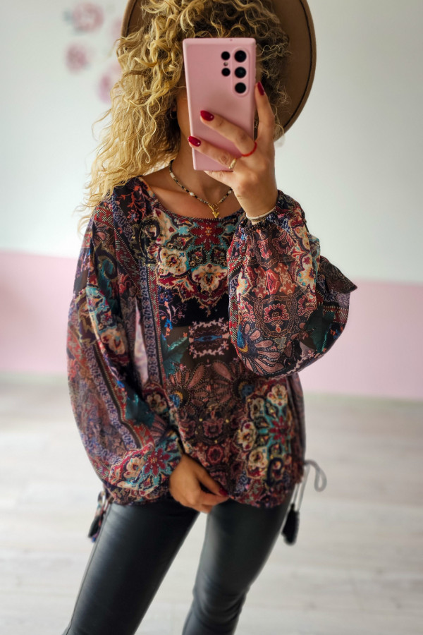 Bluzka boho z orientalnym printem 1