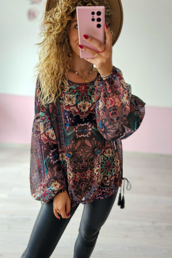 Bluzka boho z orientalnym printem