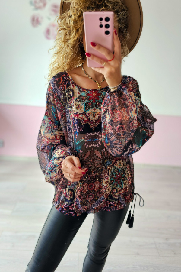 Bluzka boho z orientalnym printem 2